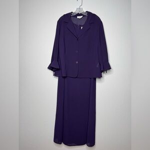Studio I Dark Purple Amethyst Tank Dress with Matching Cardigan Womens‎ Size 14W